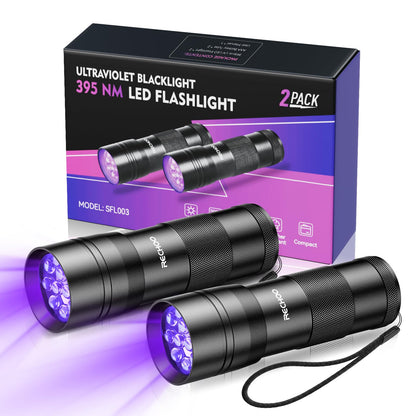 2 Pack UV Flashlight for Pet Urine Detection