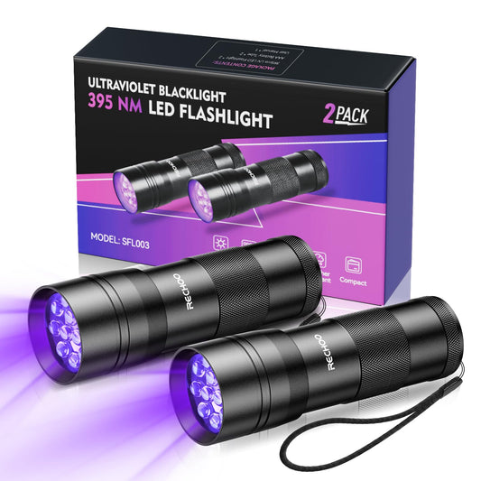 2 Pack UV Flashlight for Pet Urine Detection