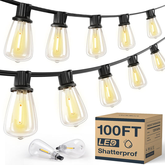 100FT KYY Waterproof LED String Lights for Outdoors