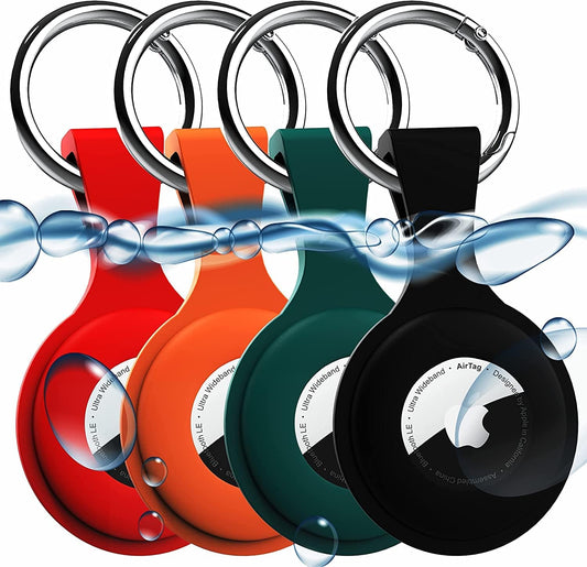 4 Pack AirTag Holders with Keychain and Case
