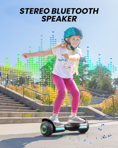 Gyroor Hoverboard New G13 All Terrain Hoverboard with LED Lights & 500W Motor, Self Balancing Off Road Hoverboards with Bluetooth for Kids ages 6-12 and Adults-Black