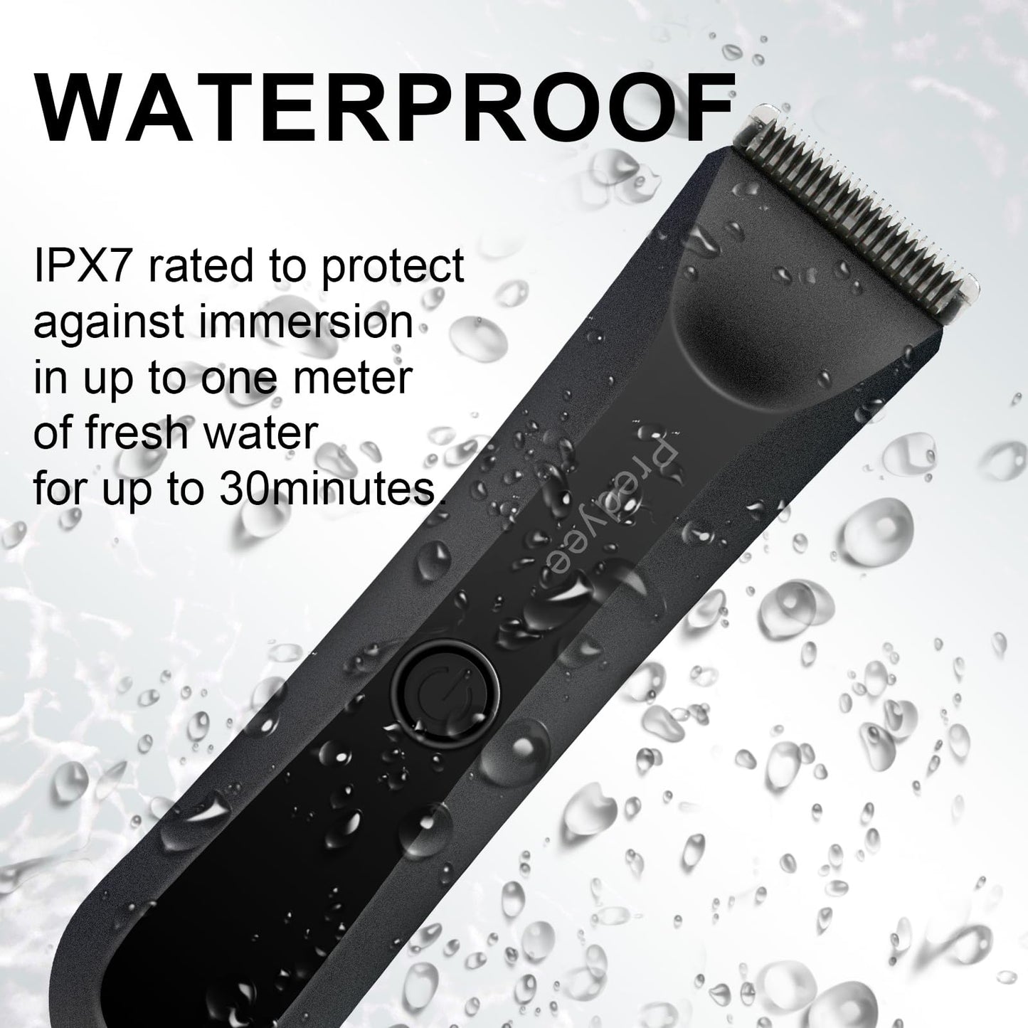Predyee Electric Groin Hair Trimmer - Replaceable Ceramic Blade Heads, Waterproof Wet/Dry Clippers - Ultimate Male Body Hair Razor