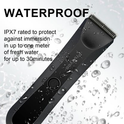 Predyee Electric Groin Hair Trimmer - Replaceable Ceramic Blade Heads, Waterproof Wet/Dry Clippers - Ultimate Male Body Hair Razor