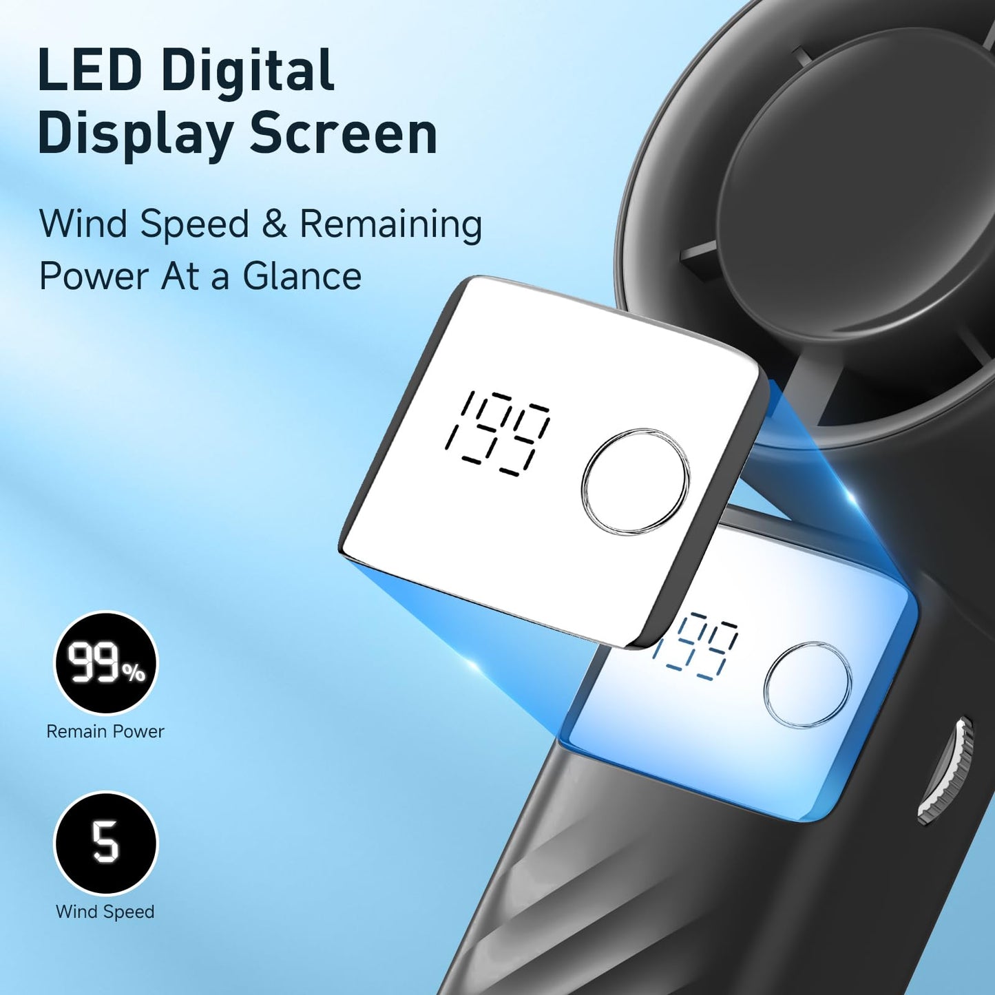 Portable Rechargeable Handheld Fan by YOSHENMO