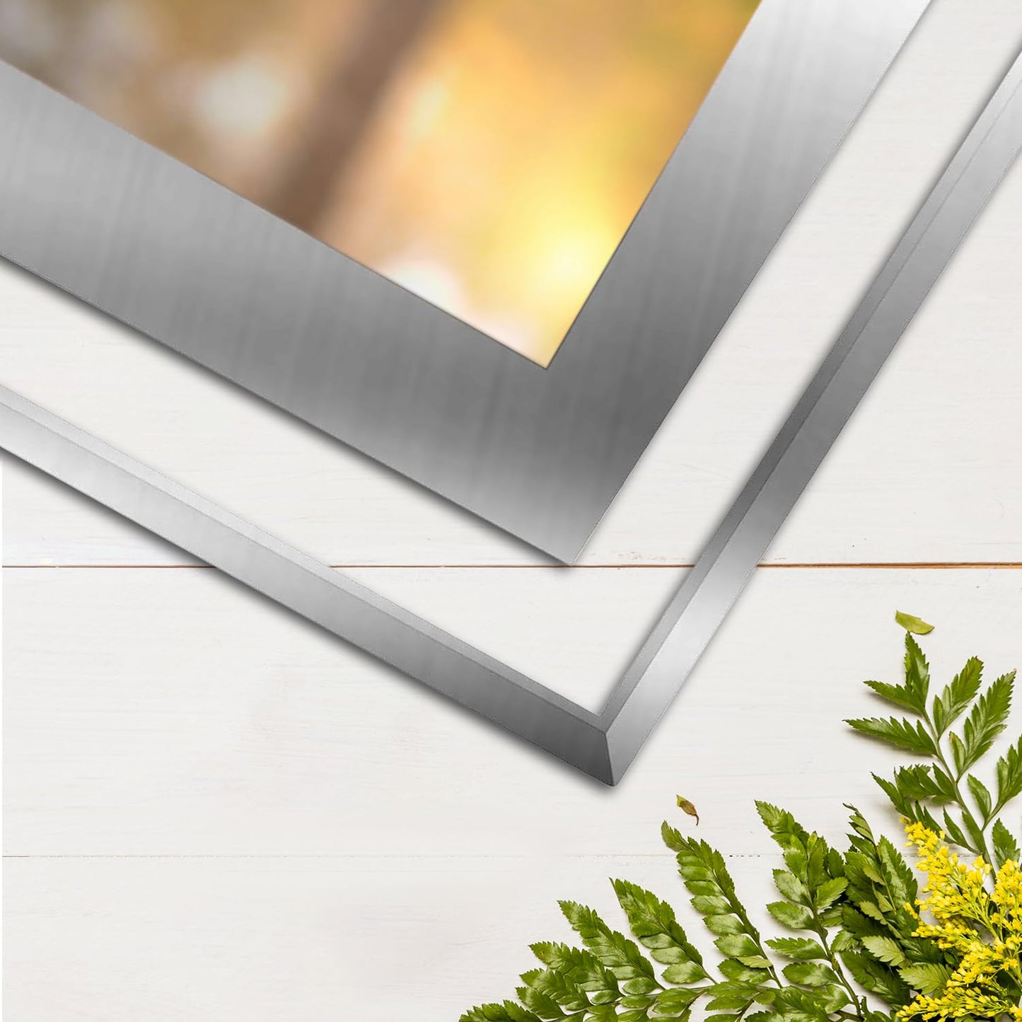 Silver Glass 4x6 Picture Frames Set of 2