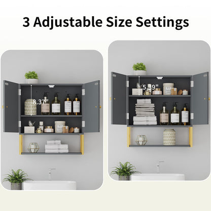 VOXANOXI Wall-Mount Bathroom Storage Cabinet with Shelves