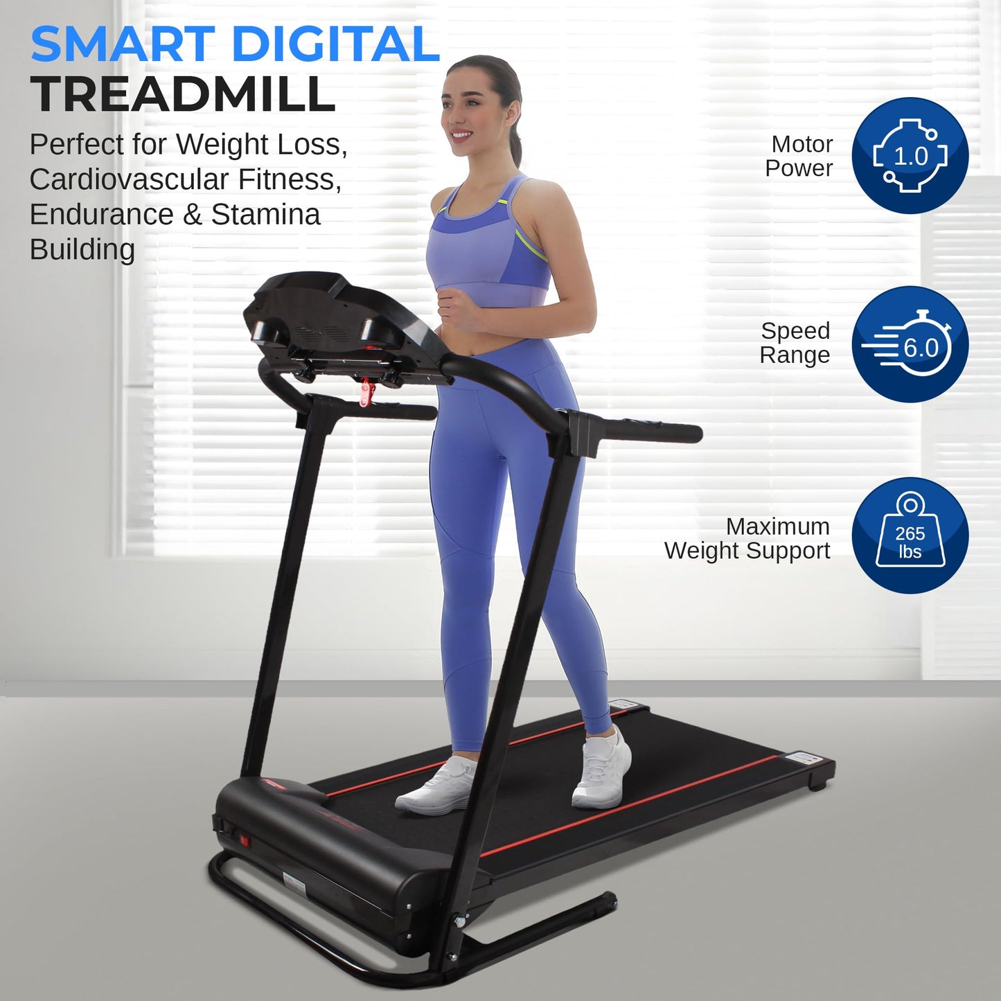 SereneLife Foldable Electric Treadmill for Home