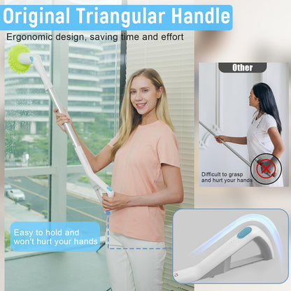 Cordless Electric Spin Scrubber with 8 Brush Heads