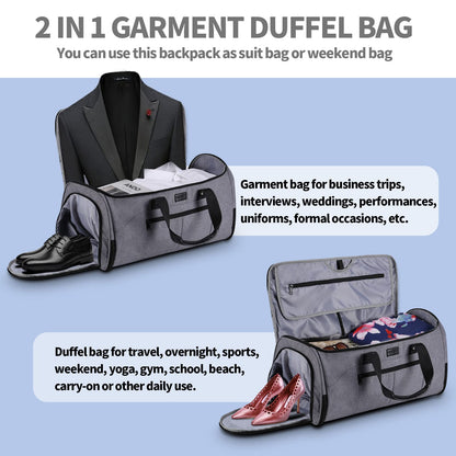 HOMIEE 2-in-1 Garment Travel Duffel Bag