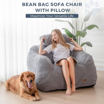 Giant Bean Bag Chair with Pillow by MAXYOYO