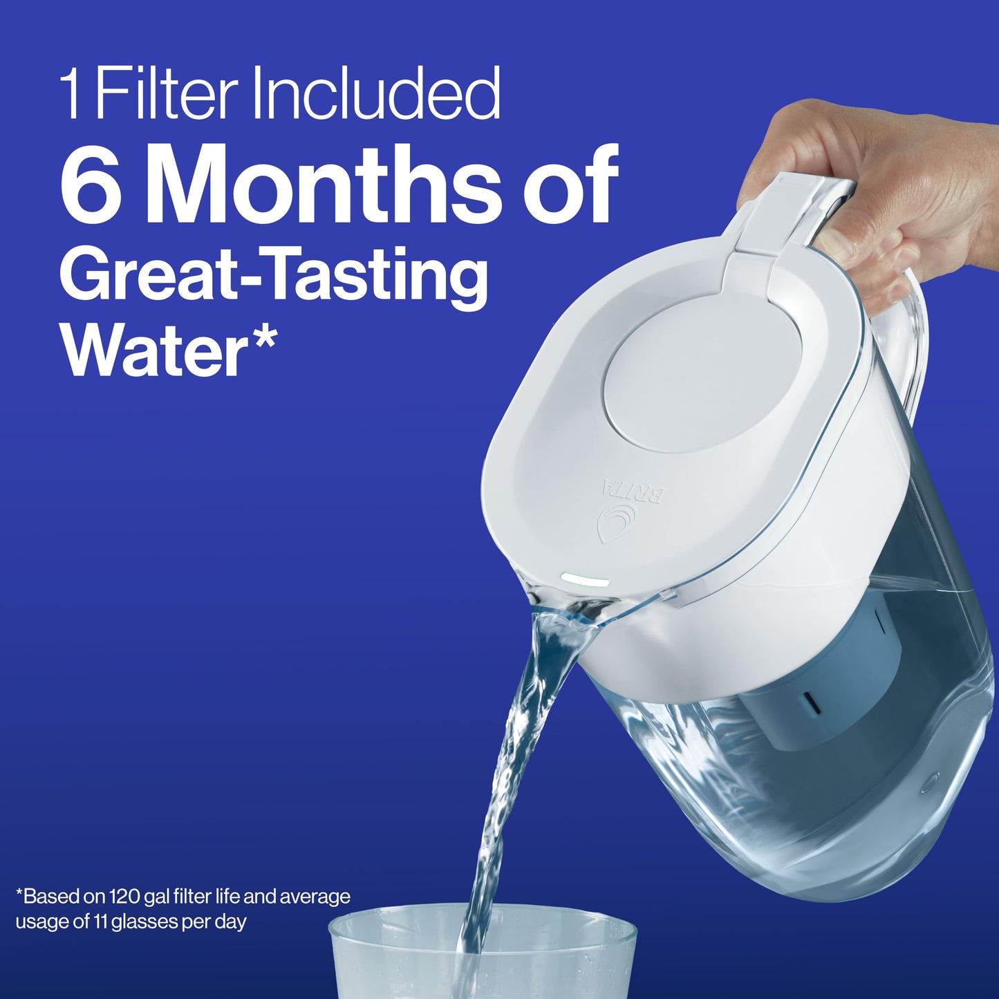 Brita Metro Water Filter Pitcher with SmartLight Filter Change Indicator, BPA-Free, Replaces 1,800 Plastic Water Bottles a Year, Lasts Six Months, Includes 1 Elite Filter, Small - 6-Cup Capacity