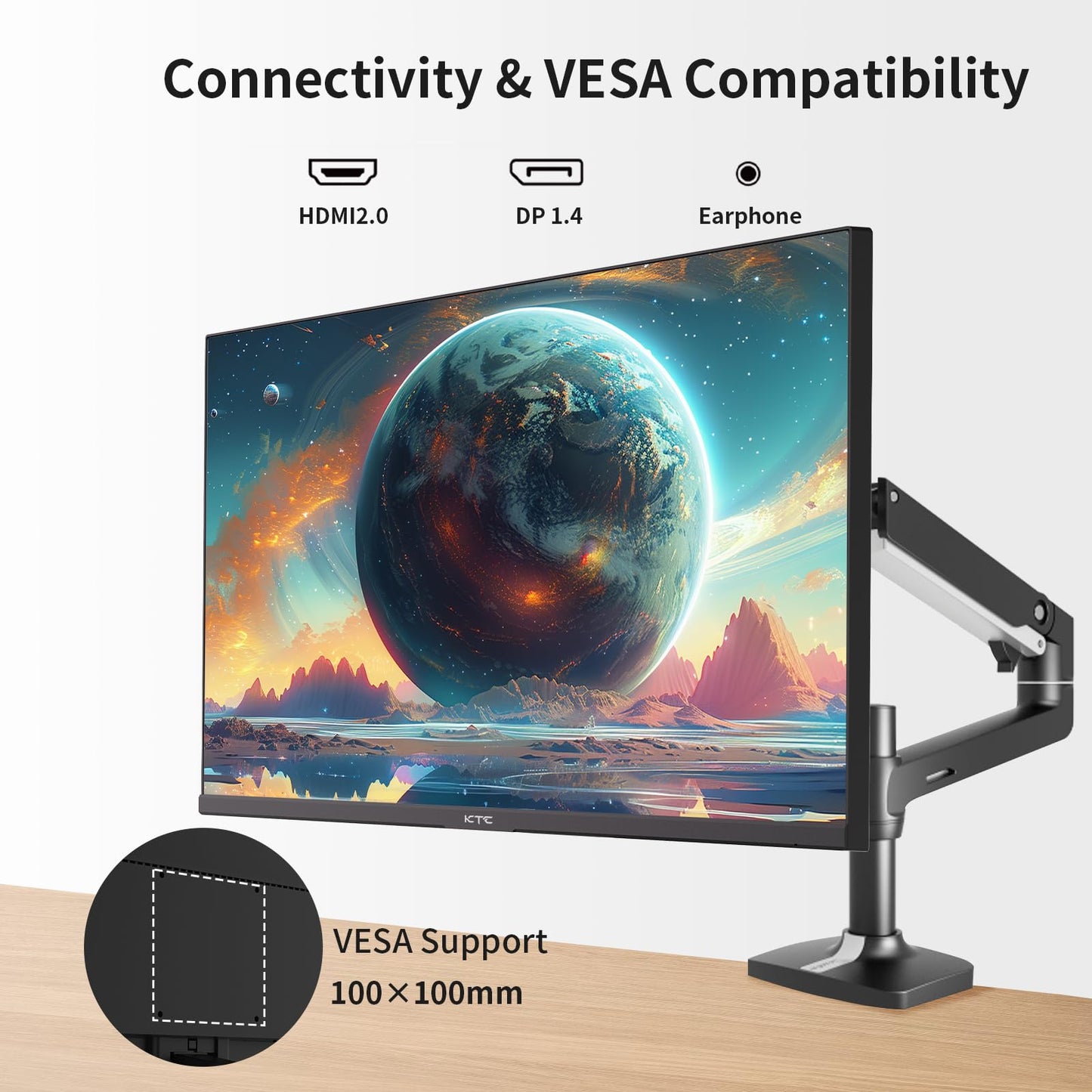 KTC 27" QHD 100Hz Gaming Monitor with FreeSync