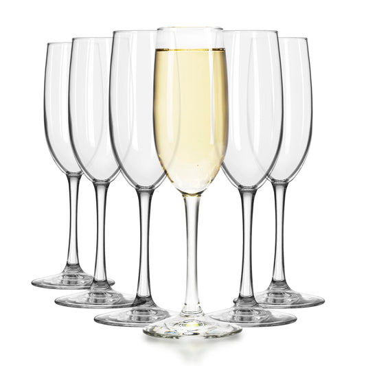 Libbey Set of 6 Elegant Champagne Flutes