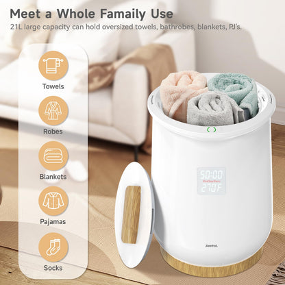 Keenhot Bucket Towel Warmers, Luxury Towel Warmer for Bathroom with Timer, LED Display & Adjustable Timer, Child Lock, Towel Warmer Spa for Oversize Bathrobes Blankets