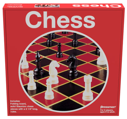 Pressman 5" Red Chess Set in Box