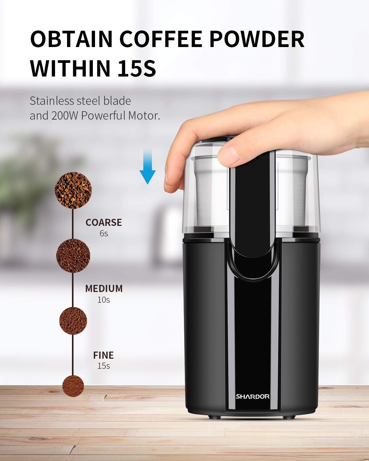 SHARDOR Electric Coffee and Herb Grinder