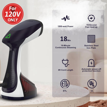 URPOWER Handheld Clothes Steamer 1500W Fast Heat