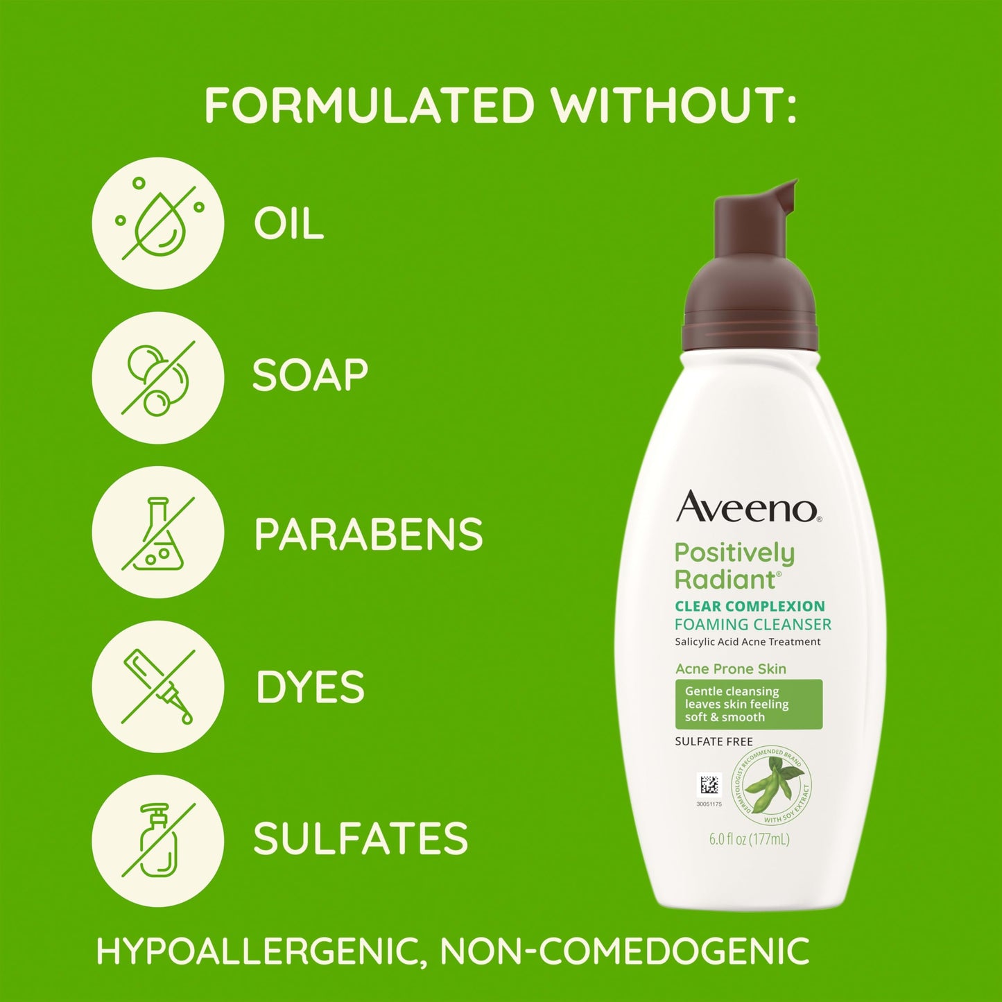 Aveeno Foaming Oil-Free Acne Cleanser 6 fl. oz