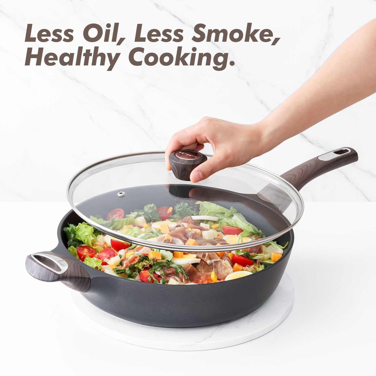10.5 Inch SENSARTE Nonstick Frying Pan with Lid