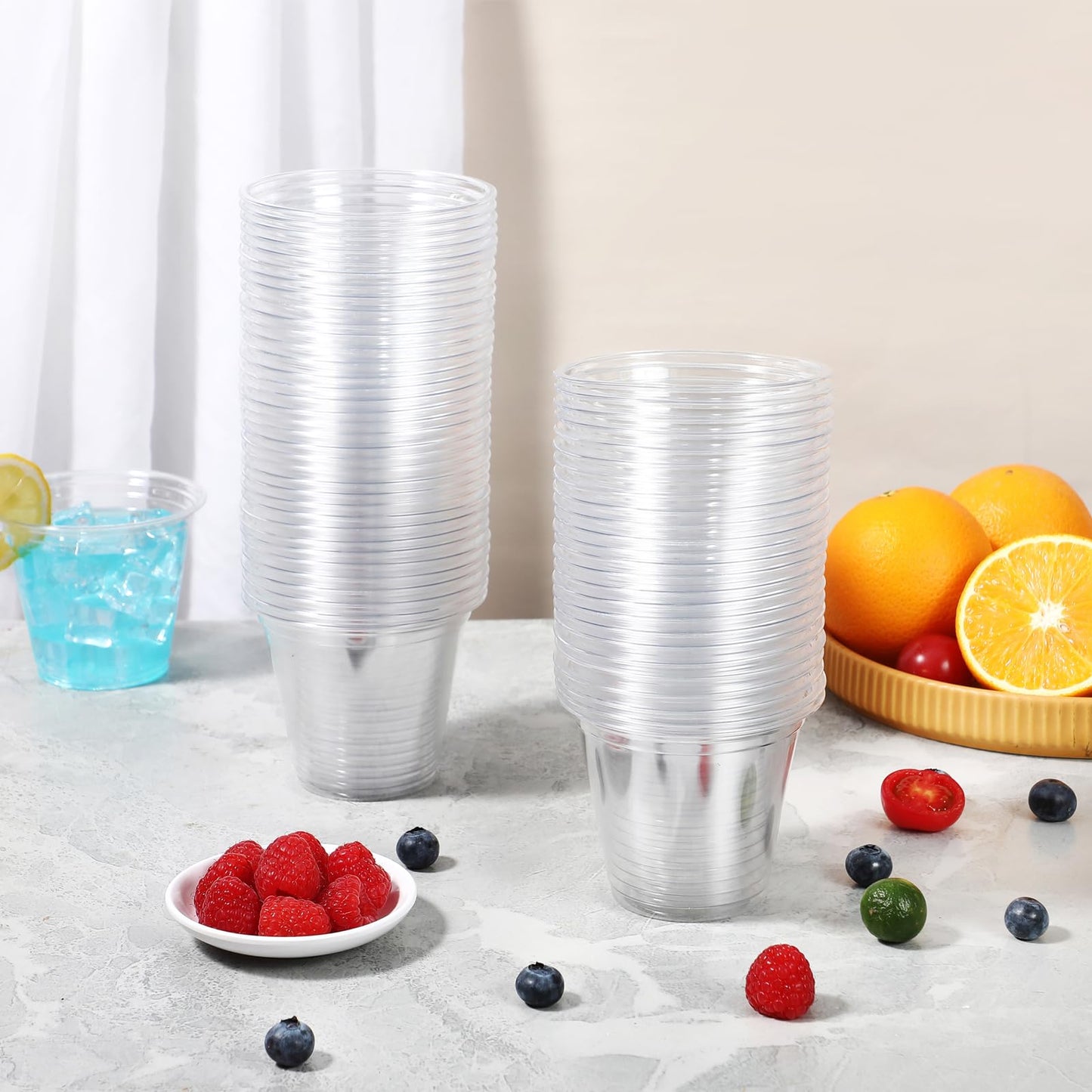 BYSNOW 250 Pack Clear Disposable Plastic Cups