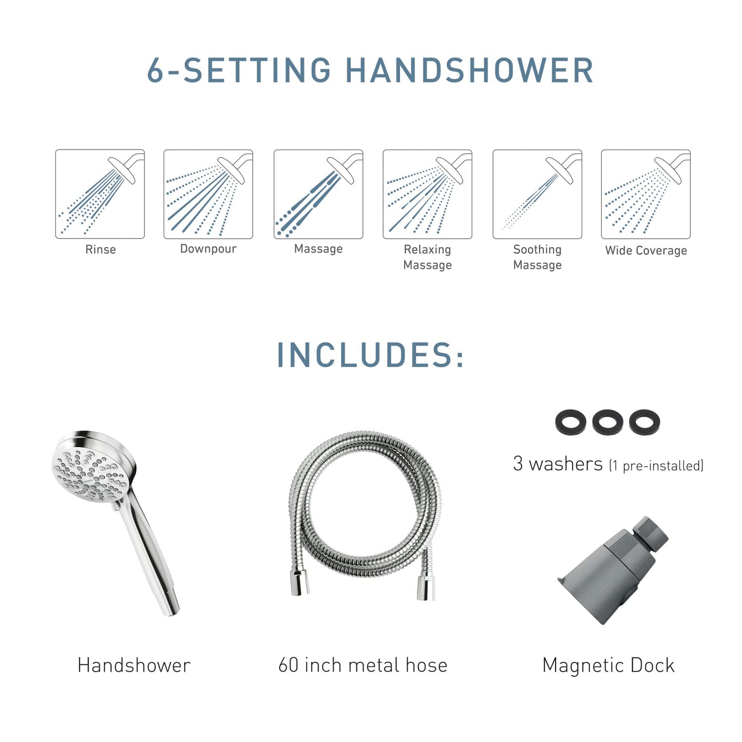 Moen Magnetic Docking 6-Function Showerhead, Chrome