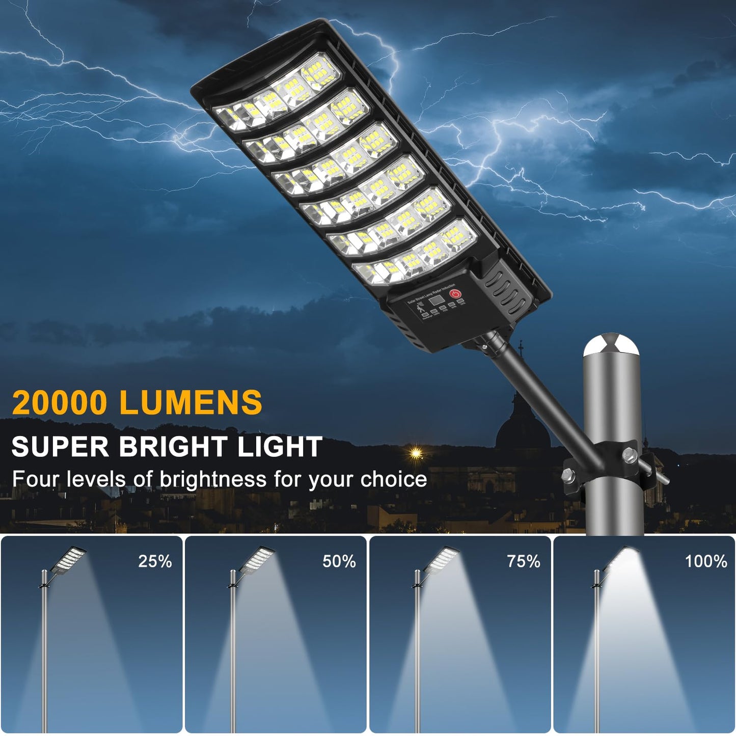 4-Pack Solar Street Lights with Motion Sensor