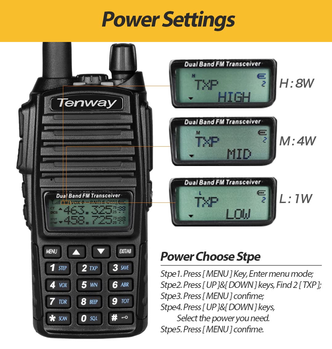 Ham Radio Walkie Talkie UV-82 Pro Dual Band Two Way Radio with Ham Radio Handheld Speaker Mic and Antenna 2Pack and One USB Programming Cable