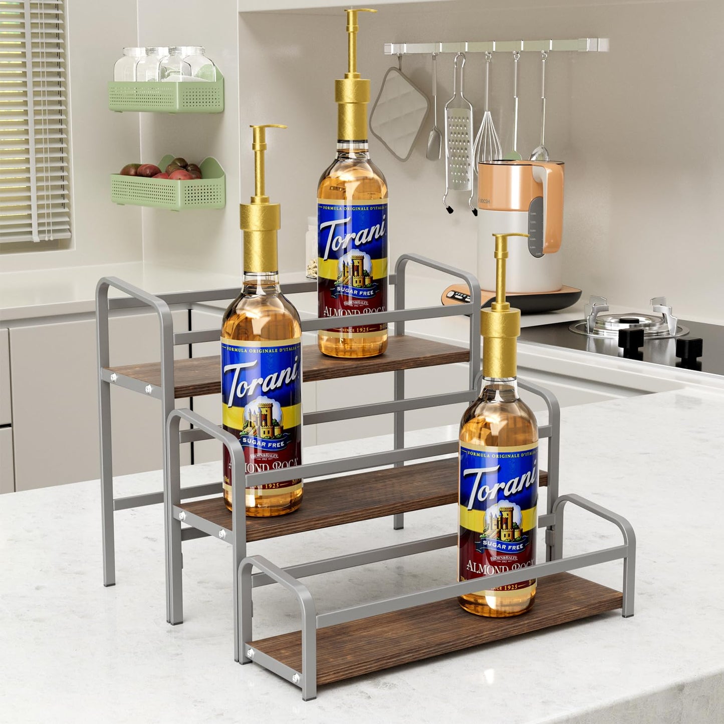 3-Tier Coffee Syrup Rack for Countertop Storage