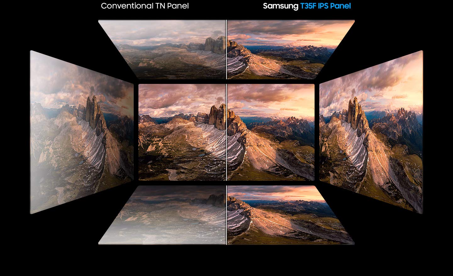 SAMSUNG 22" T350 Series FHD 1080p Computer Monitor, 75Hz, IPS Panel, HDMI, VGA (D-Sub), 3-Sided Border-Less, FreeSync, LF22T350FHNXZA