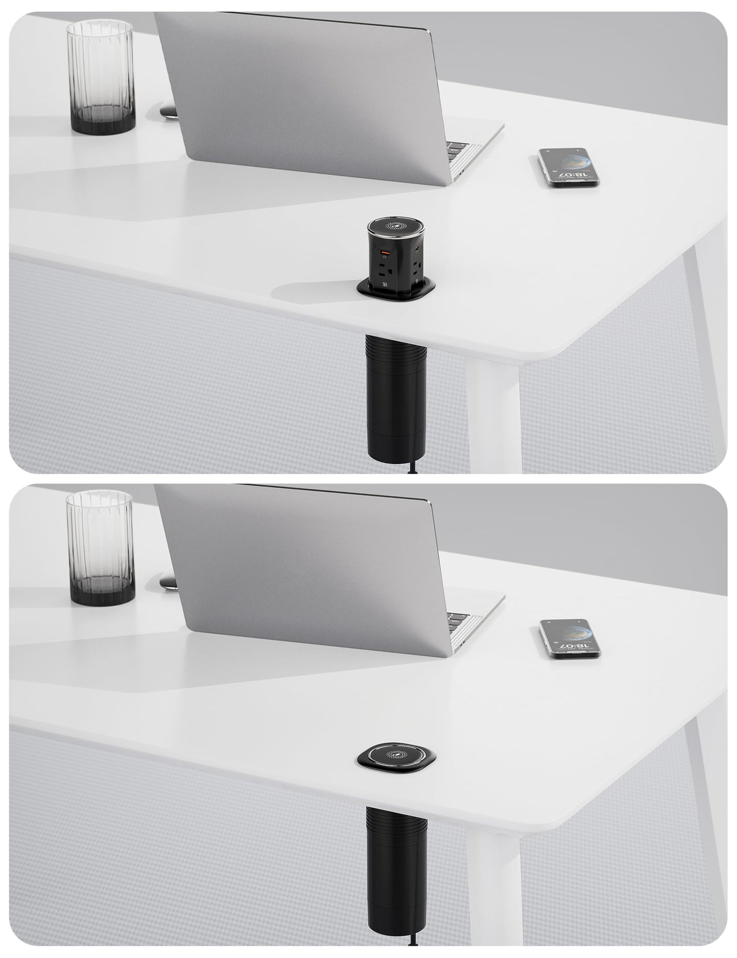 9-in-1 Pop Up Outlet with Wireless Charger