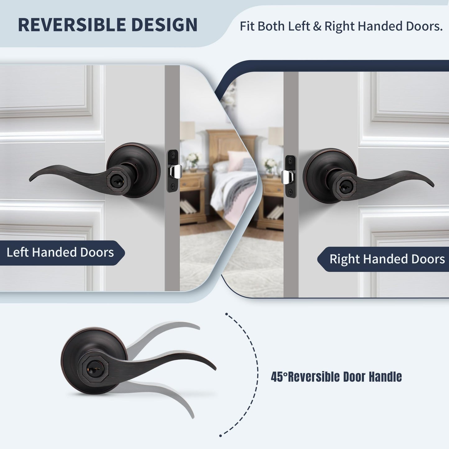 LOQRON Keyed-Alike Wave Style Door Lever Set