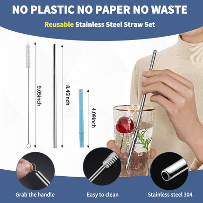 Reusable Stainless Steel Travel Utensil Set with Case