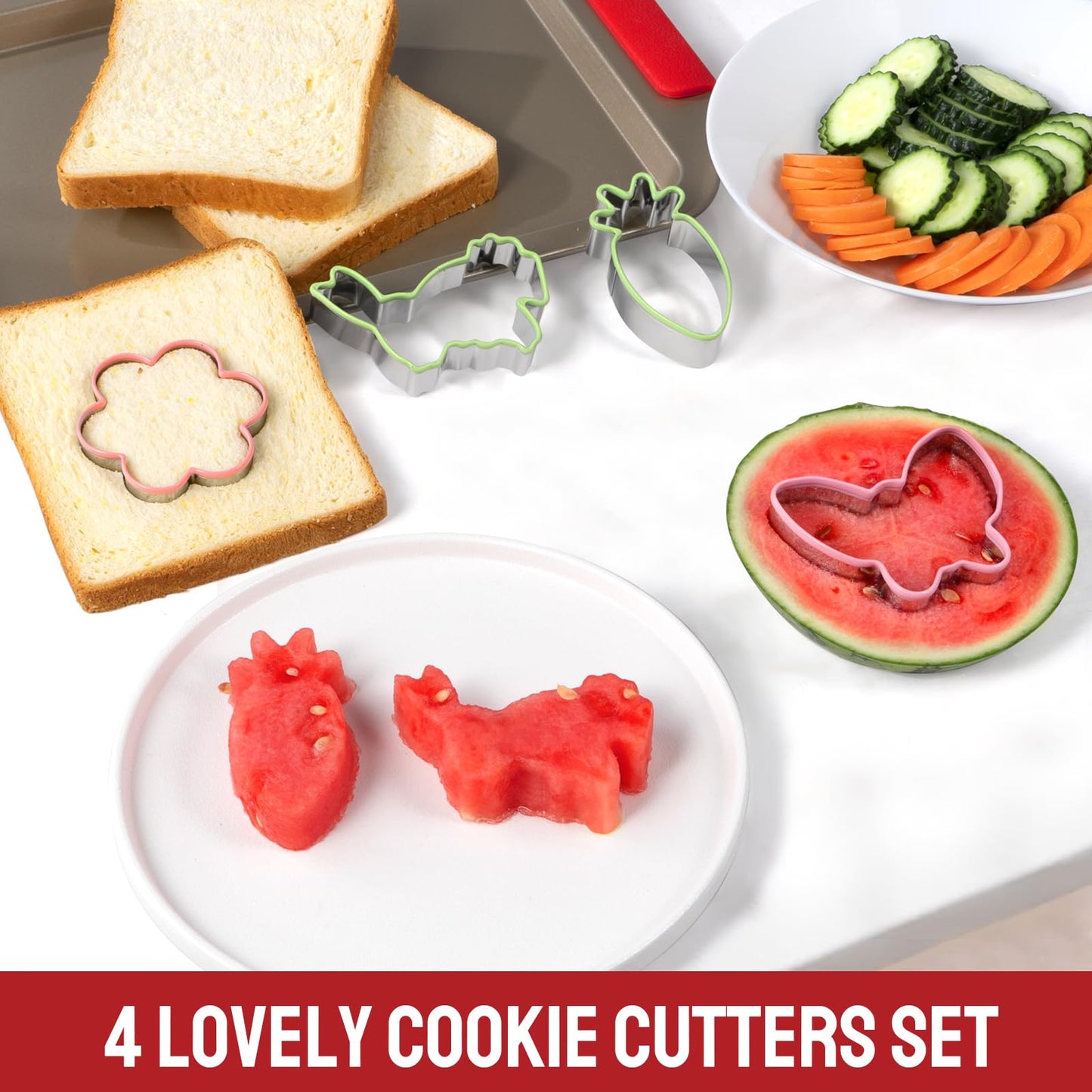 DELUXE Bakeware Sets, Baking Pans Set, Nonstick Oven Pan for Kitchen wth Wider Grips, 9 Pieces Including baking Cookie Sheet, Cake Pans, Muffin Pan, Roastin Pan, Cookie Cutters-Champagne