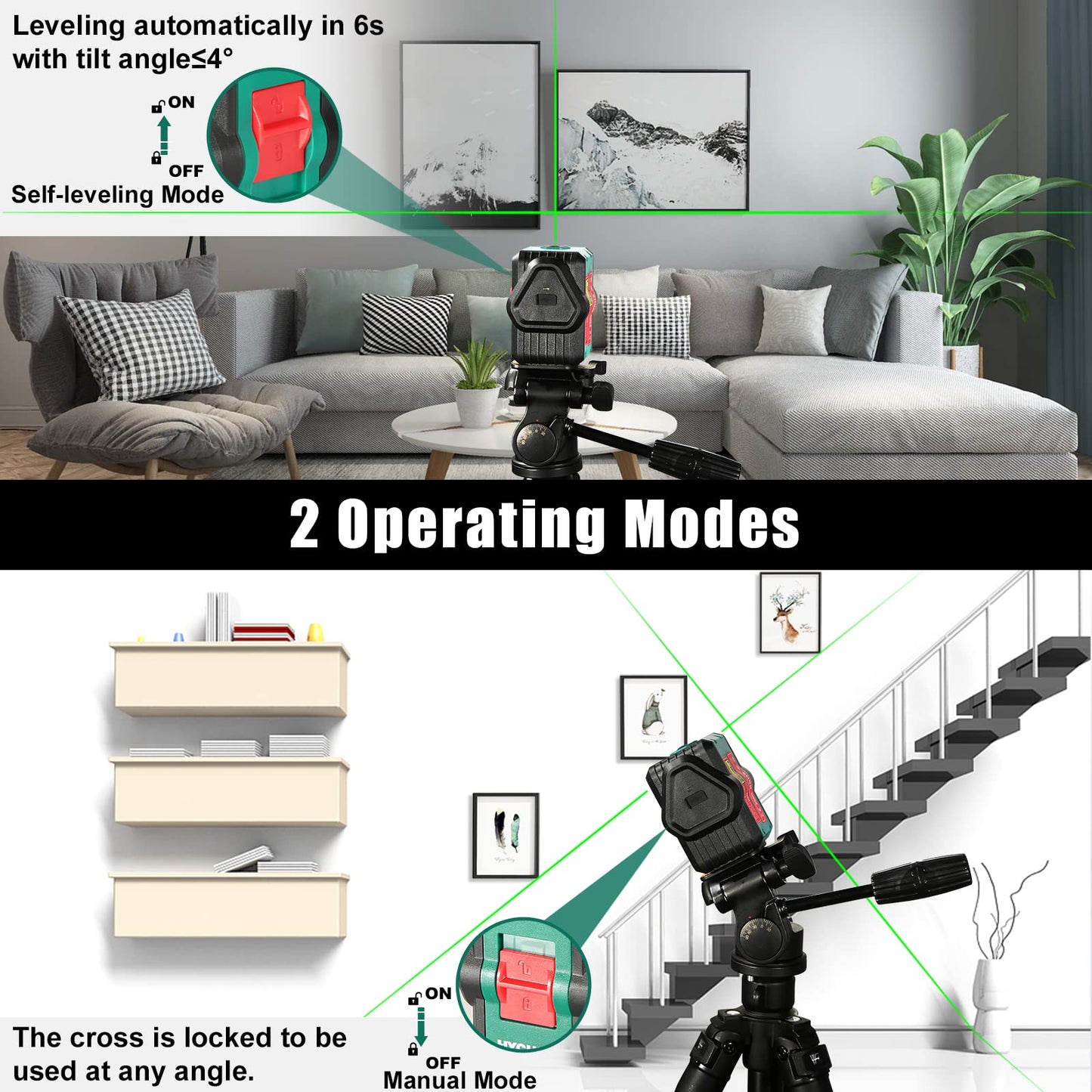 100Ft Self-Leveling Laser Level by HYCHIKA