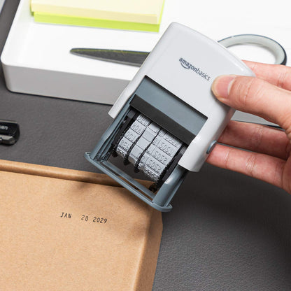 Amazon Basics Self-Inking Date Stamp, Rectangular