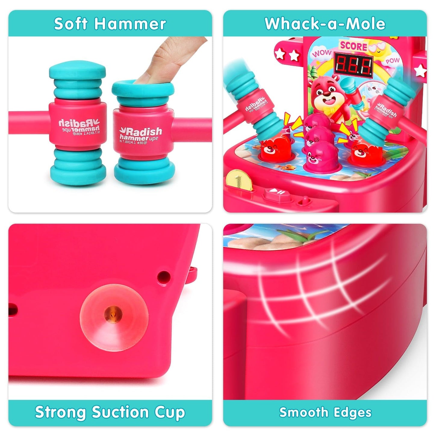 Whack A Mole Game for Toddlers with Hammers
