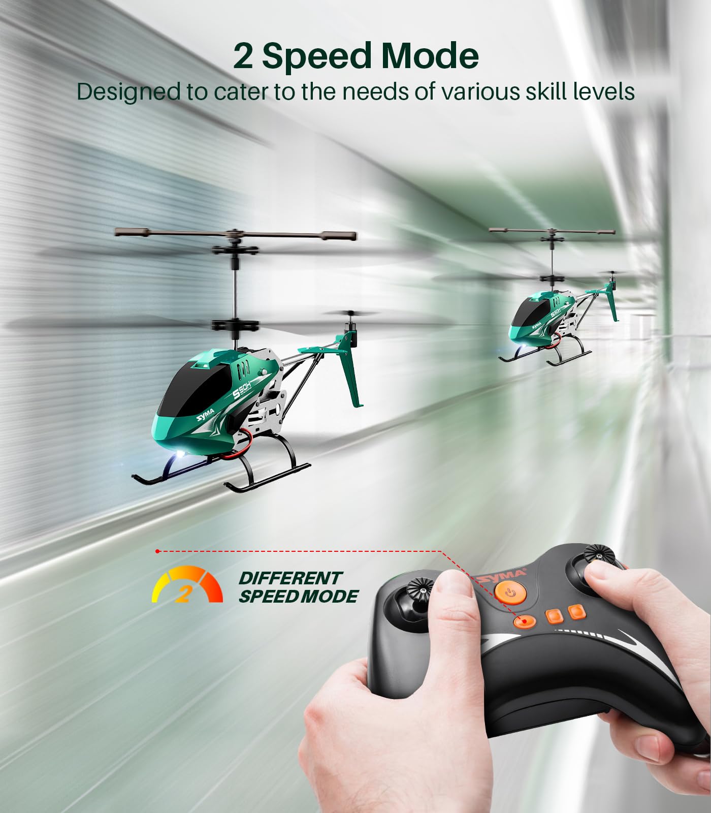 SYMA RC Helicopter, S50H Remote Control Helicopter for Kids with 2 Batteries, Altitude Hold, One-Key Take Off/Landing Helicopter Toy, Airplane with 2 Speed Modes, Gift for Boys and Girls