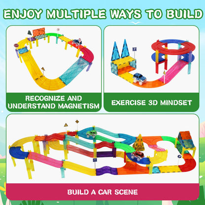 Magnetic Race Track Building Toy for Kids