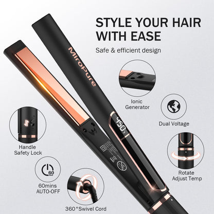 MiroPure 1 Inch Titanium Hair Straightener with Auto Shut-Off