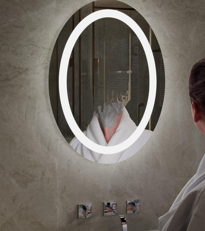 Homebay 31.5 x 23.6 Inch Bathroom LED Vanity Mirror,Dimmable Front Light,Anti Fog Wall Mounted Makeup Mirror Oval, 3 Colors (30K/40K/60K) Adjustable, CRI 90+… B0C96KPKZW
