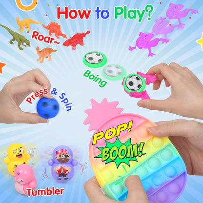 Erotodo 607 Pcs Party Favors for Kids, Fidget Toys Pack, Party Toys Assortment, Treasure Box Prizes, Goodie Bag Stuffers for Kids, Carnival Prizes, Autism Sensory Toys, Stocking Stuffers