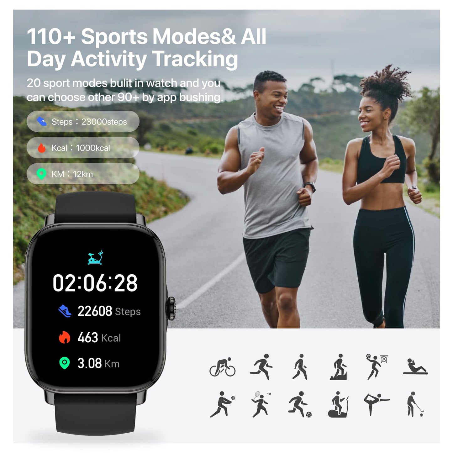Smart Watch Fitness Tracker with Call Function