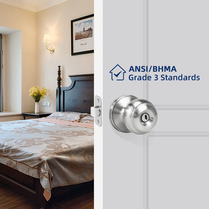LOQRON Keyless Privacy Door Knob - Satin Nickel