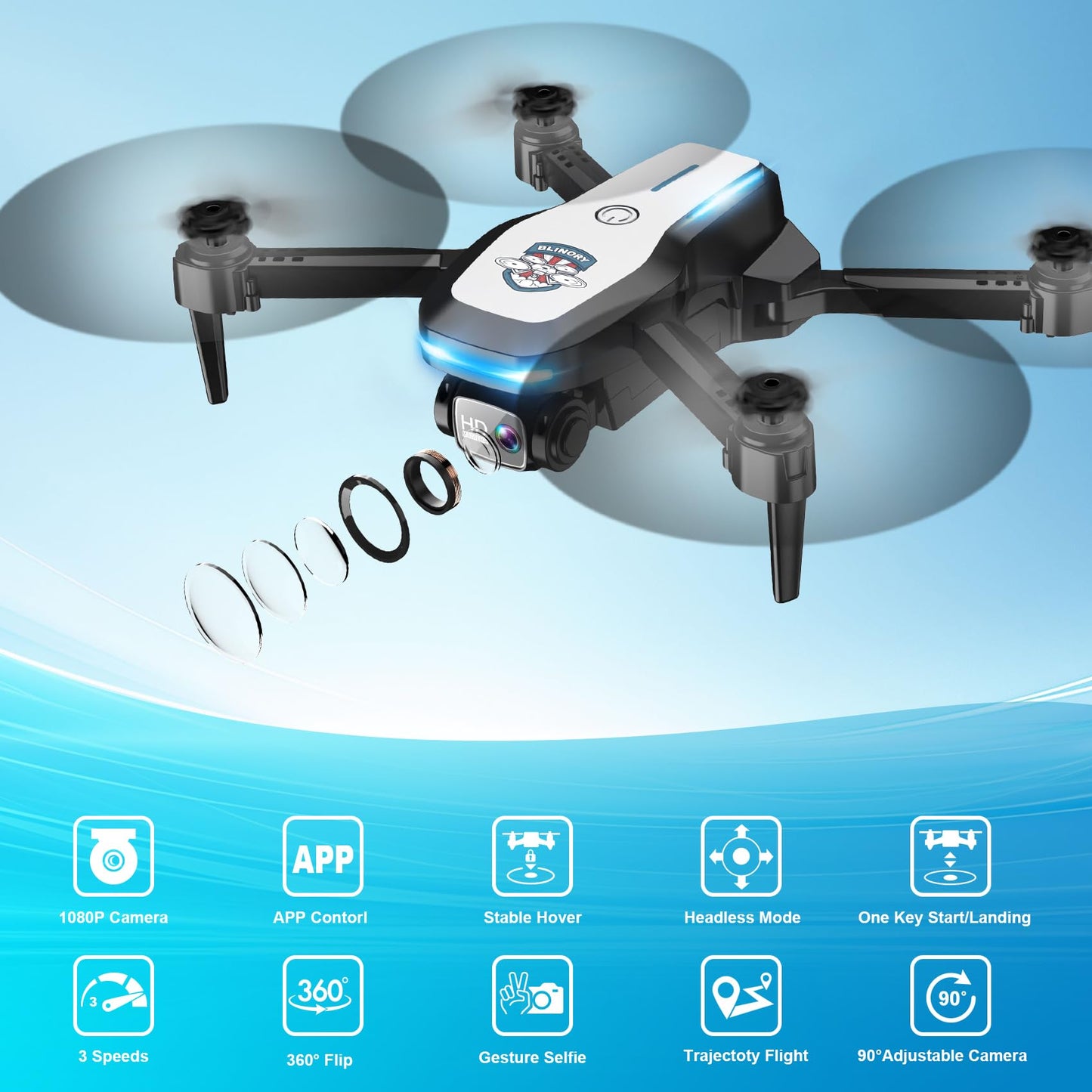 FPV Foldable Mini Drone with 1080P Camera