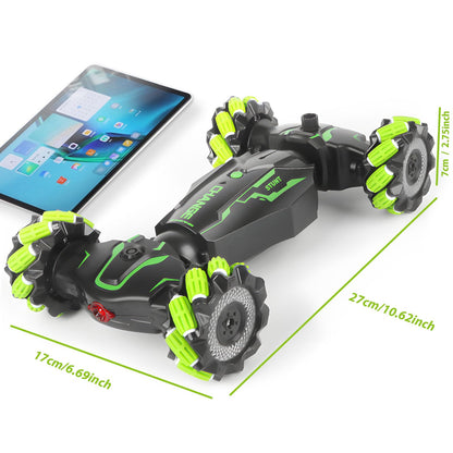 Remote Control Car RC Toys: - RC Drift Car Rechargeable Toy Cars with Light Music Gesture Sensing RC Stunt Car Transformer 360° Rotating Hand Controlled RC Car Christmas Birthday Gift for Boys 4-7