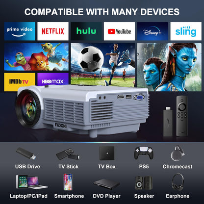 FUDONI 5G WiFi Native 1080P Outdoor Projector