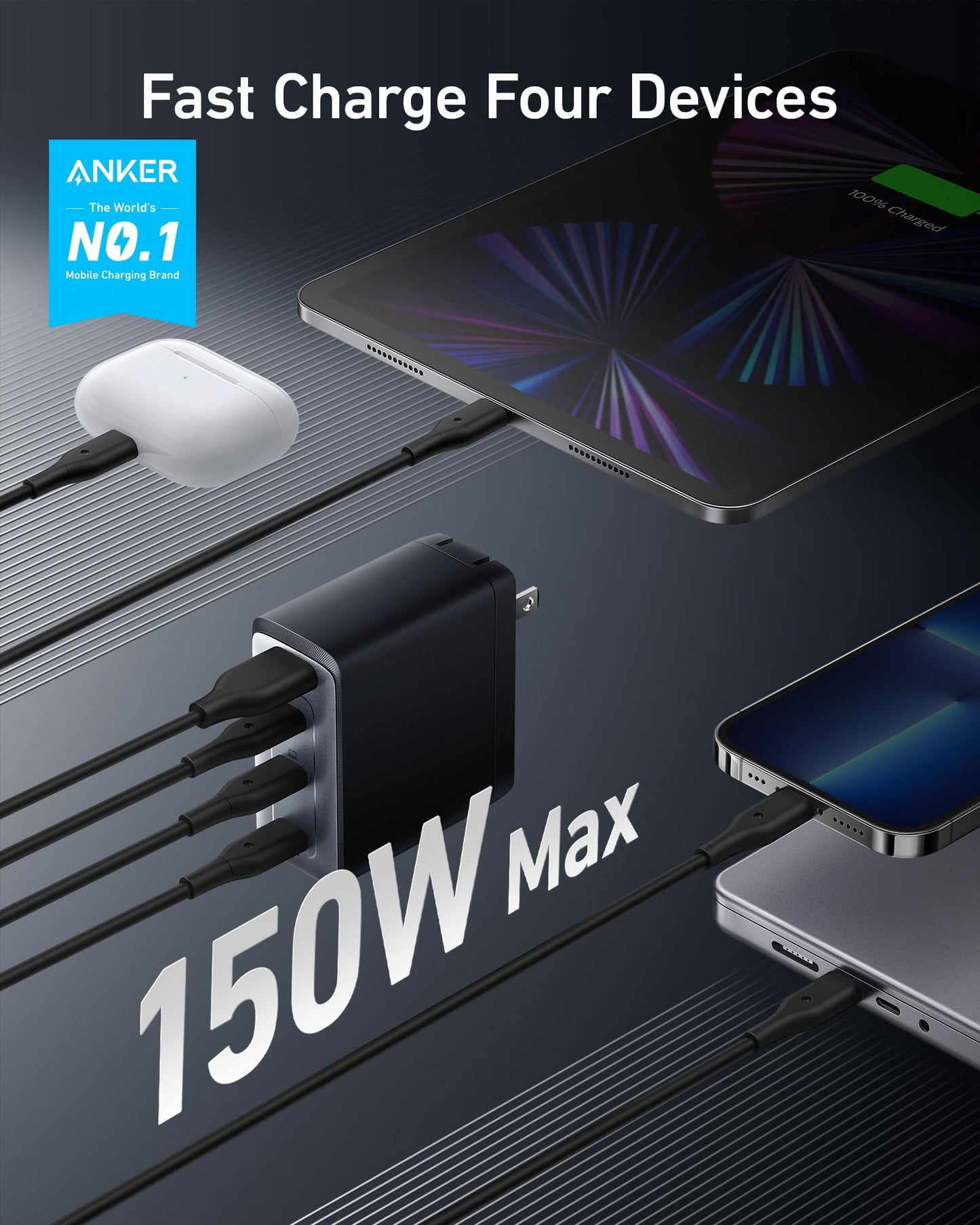 Anker 150W 4-Port USB C Charger Block