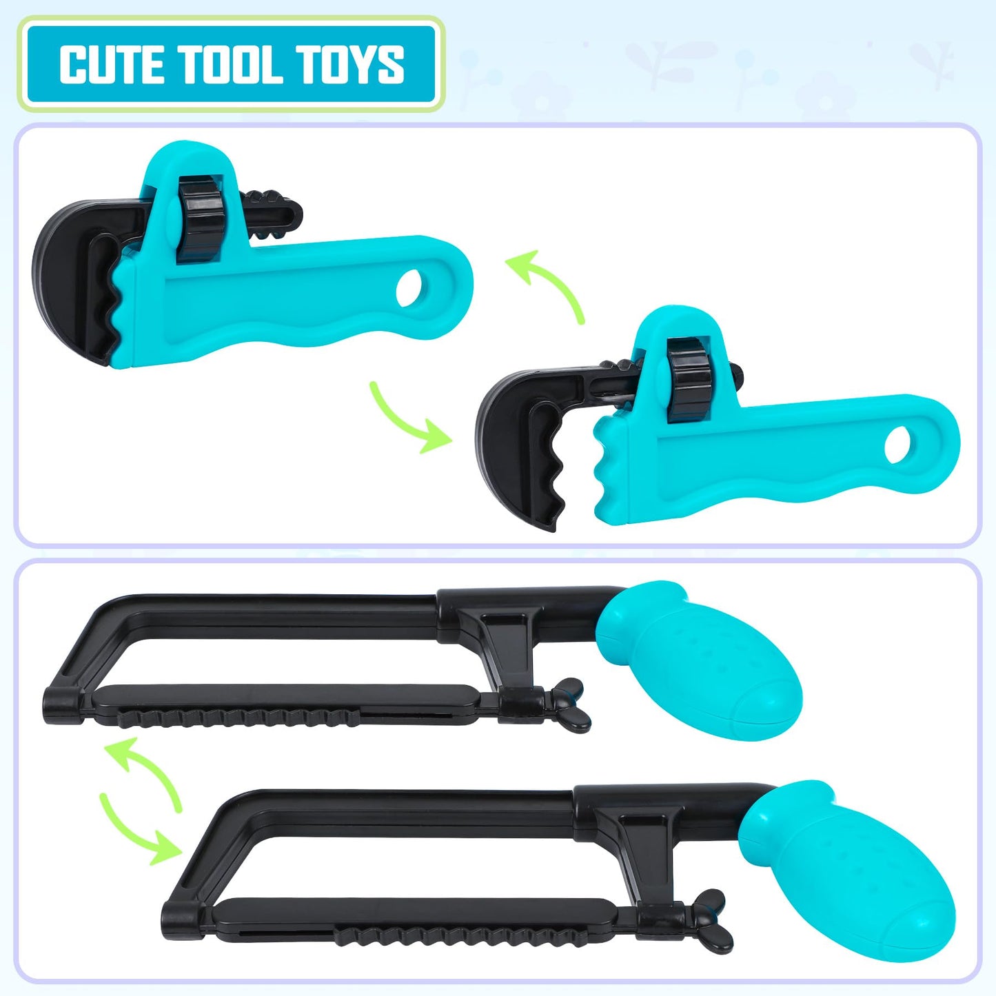 Kids Tool Set - Pretend Play Toy Tool with Tool Box, Toddlers Toy Drill Construction Tool Accessories Gift for Toddlers Boys Aged 3 4 5 6 7