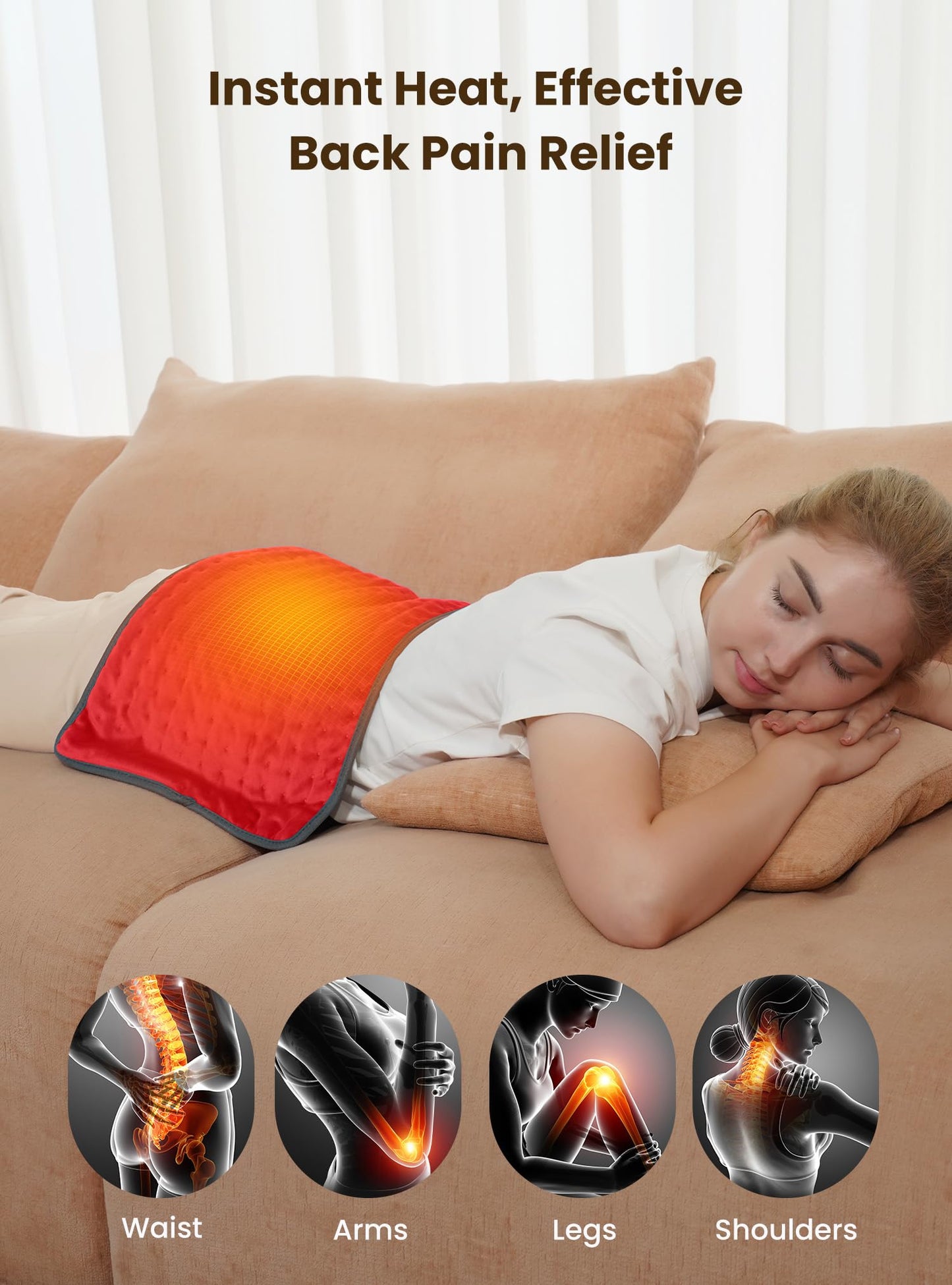 Large Electric Heating Pad for Pain Relief