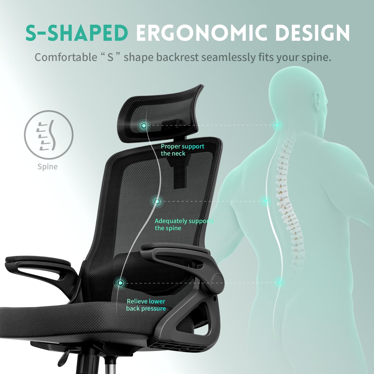 Ergonomic Office Chair with Adjustable Lumbar Support